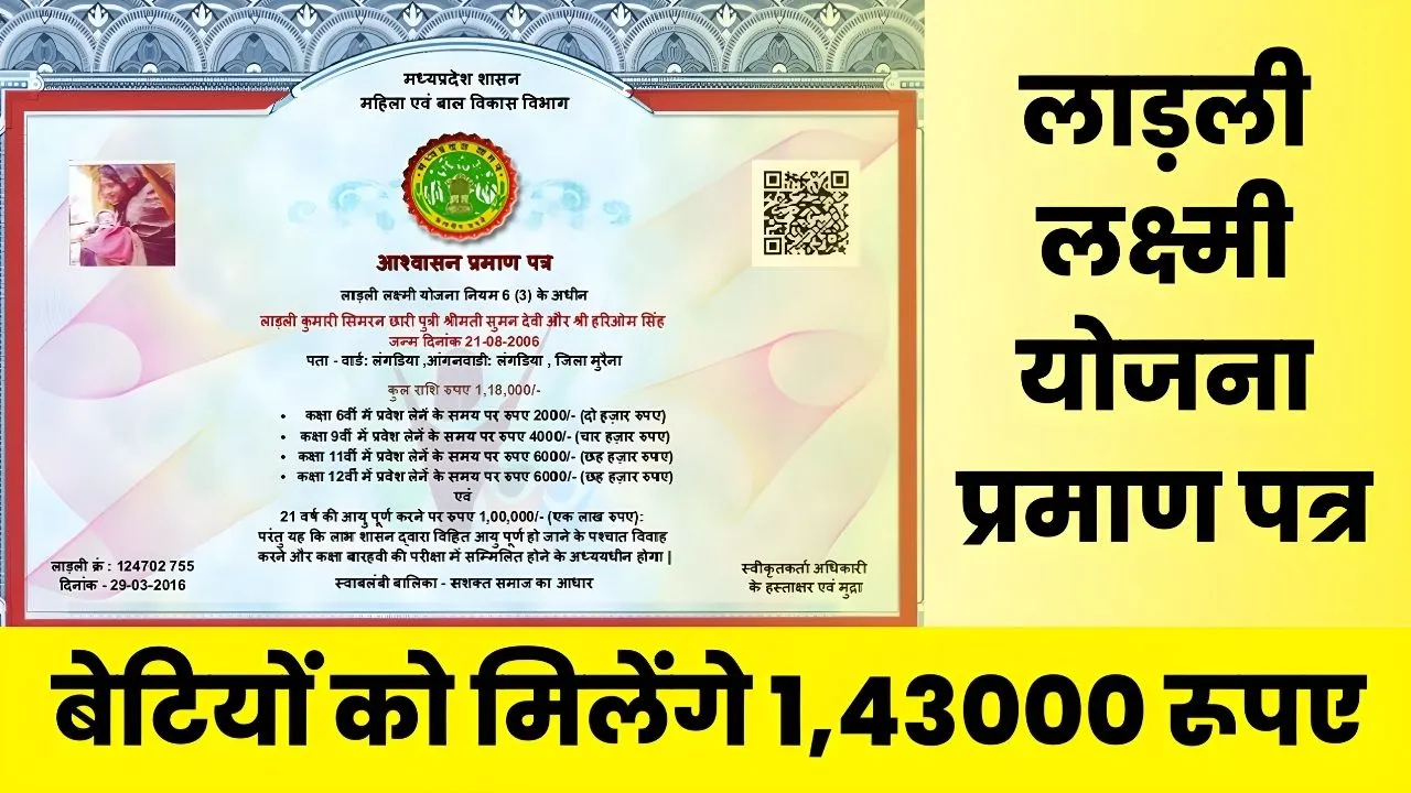 Ladli Laxmi Yojana Certificate Download